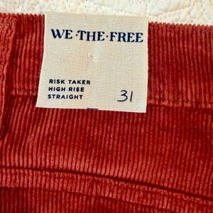 We The Free Risk Taker High Rise Straight Corduroy Pants in Rust-31